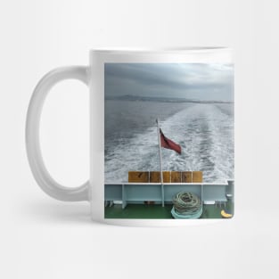 Heading away from Ardrossan en route to the Isle of Arran, Scotland Mug